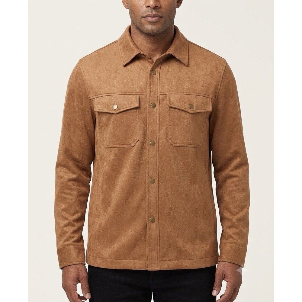 Frye Toffee Faux Suede Shirt Jacket Men’s Sz M